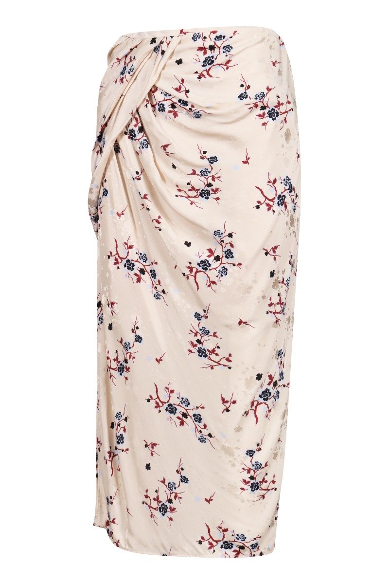 Cheongsam Flower Skirt Floral Print Midi Skirt Women Casual Elegant