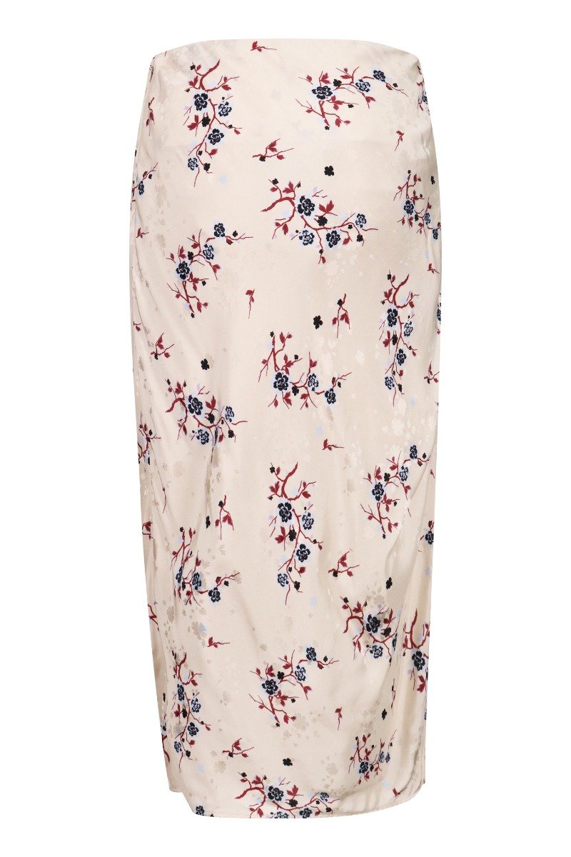 Cheongsam Flower Skirt Floral Print Midi Skirt Women Casual Elegant