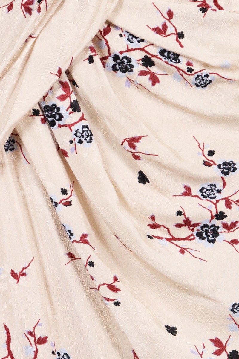 Cheongsam Flower Skirt Floral Print Midi Skirt Women Casual Elegant