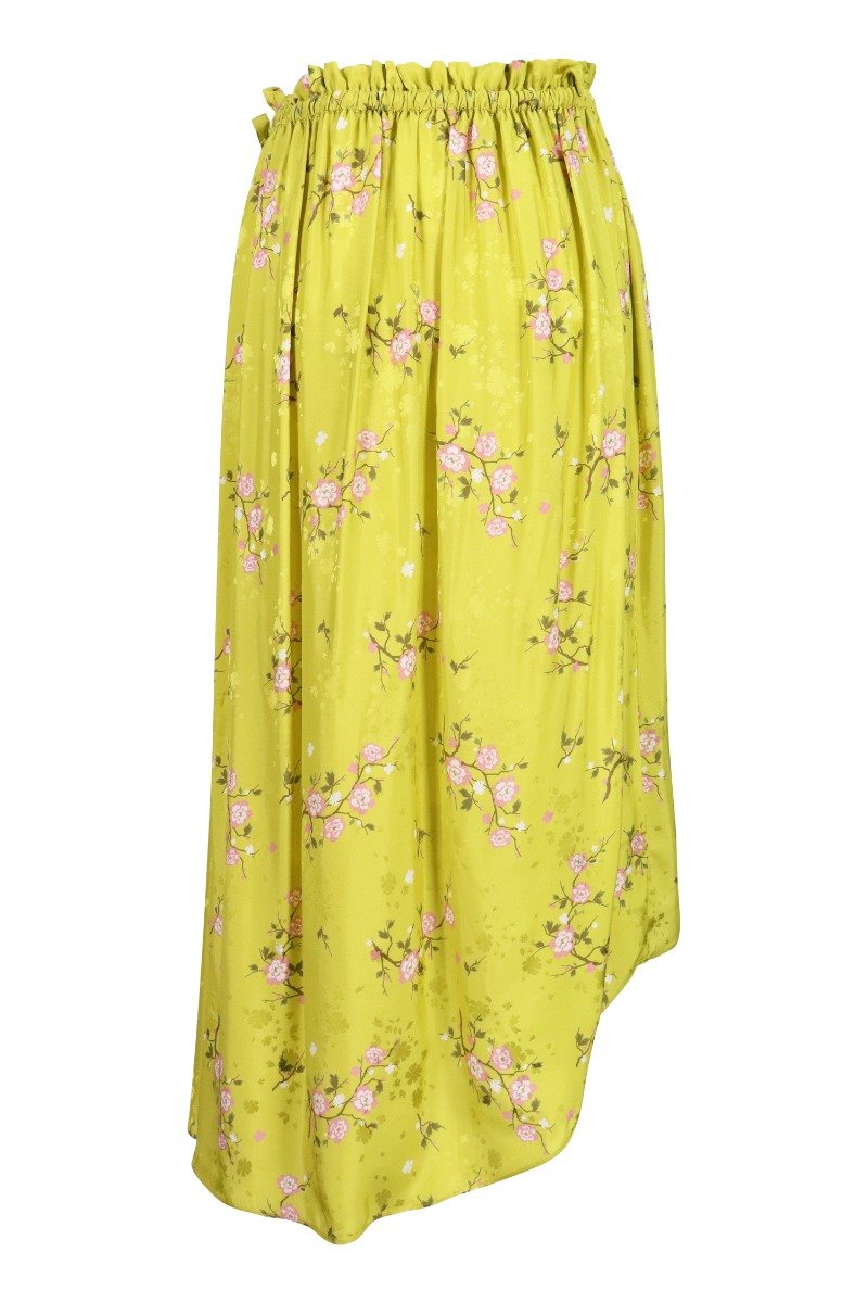 Cheongsam Flower Skirt Floral Print Midi Skirt Women Casual Elegant