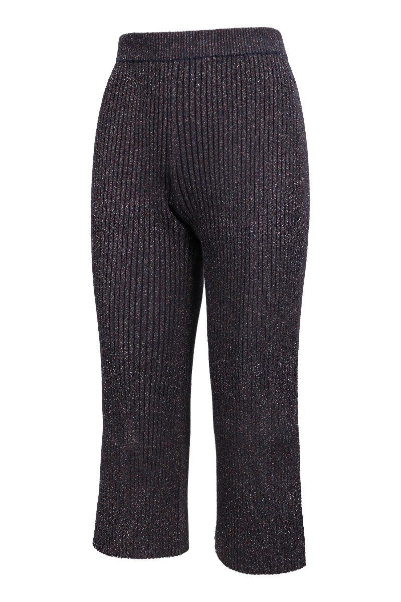 Rit Knit Trousers Women Fashion Kenzo Paris Lurex-Blend Shimmering Bottom Elastic