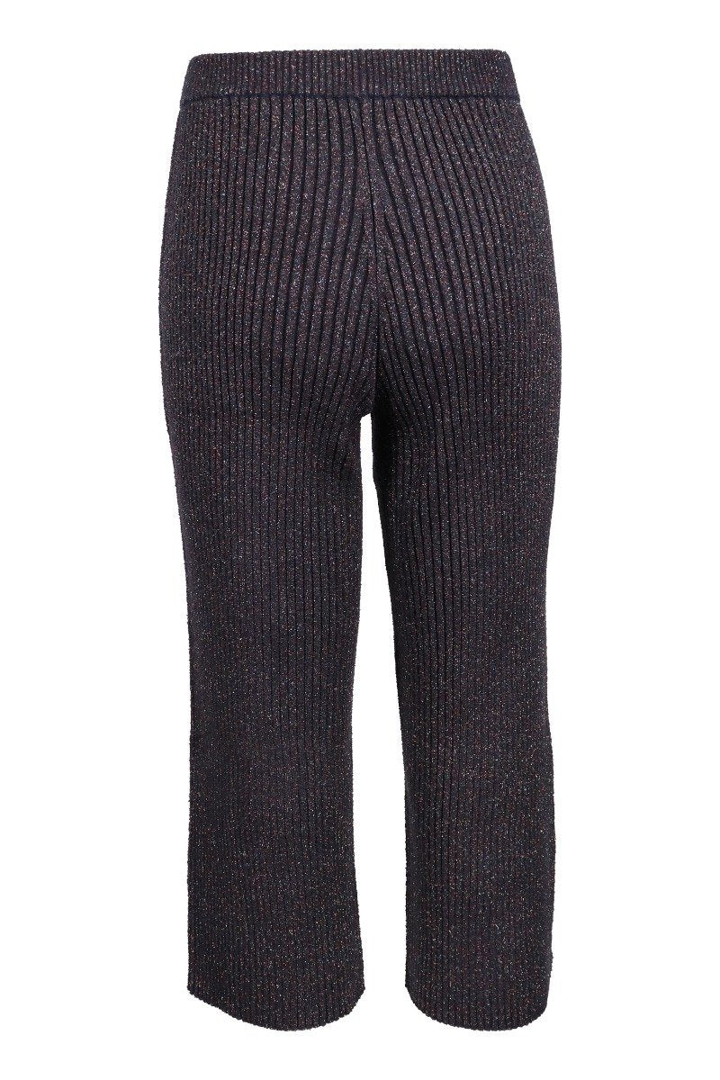 Rit Knit Trousers Women Fashion Kenzo Paris Lurex-Blend Shimmering Bottom Elastic