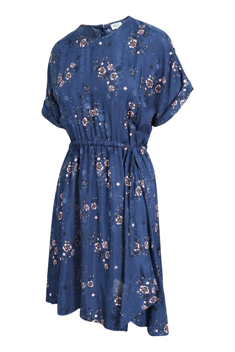 Cheongsam Flower Dress Floral Print Round Neck Midi Dress Women Fashion