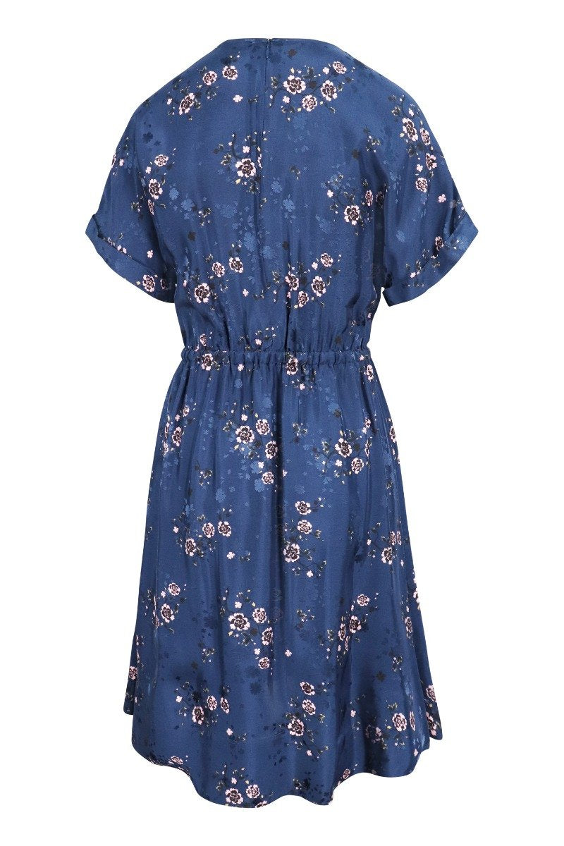 Cheongsam Flower Dress Floral Print Round Neck Midi Dress Women Fashion