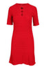 Lacehole Knit Dress Women Fashion Kenzo Paris Viscose-blend Short-Sleeve Flared Casual Sharp Onepiece