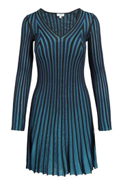 Pleated Knit Dress Women Fashion Kenzo Paris Viscose Blend Long Sleeve Onepiece Classic