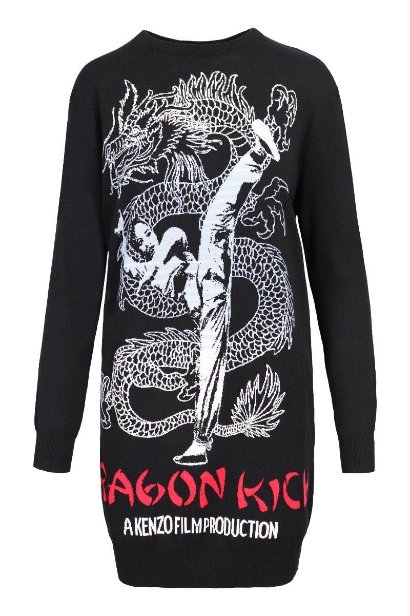 Dragon Kick Knit Dress Women Fashion Dress Kenzo Paris