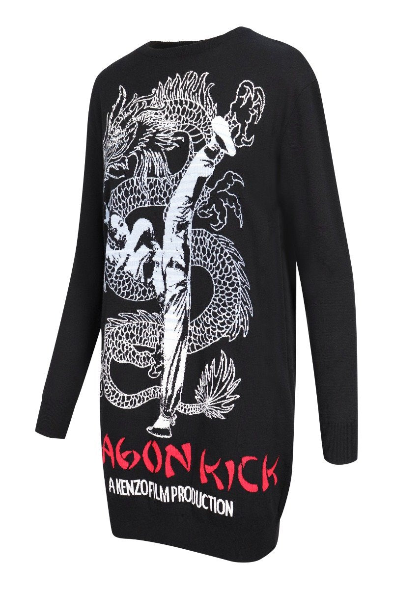 Dragon Kick Knit Dress Women Fashion Dress Kenzo Paris