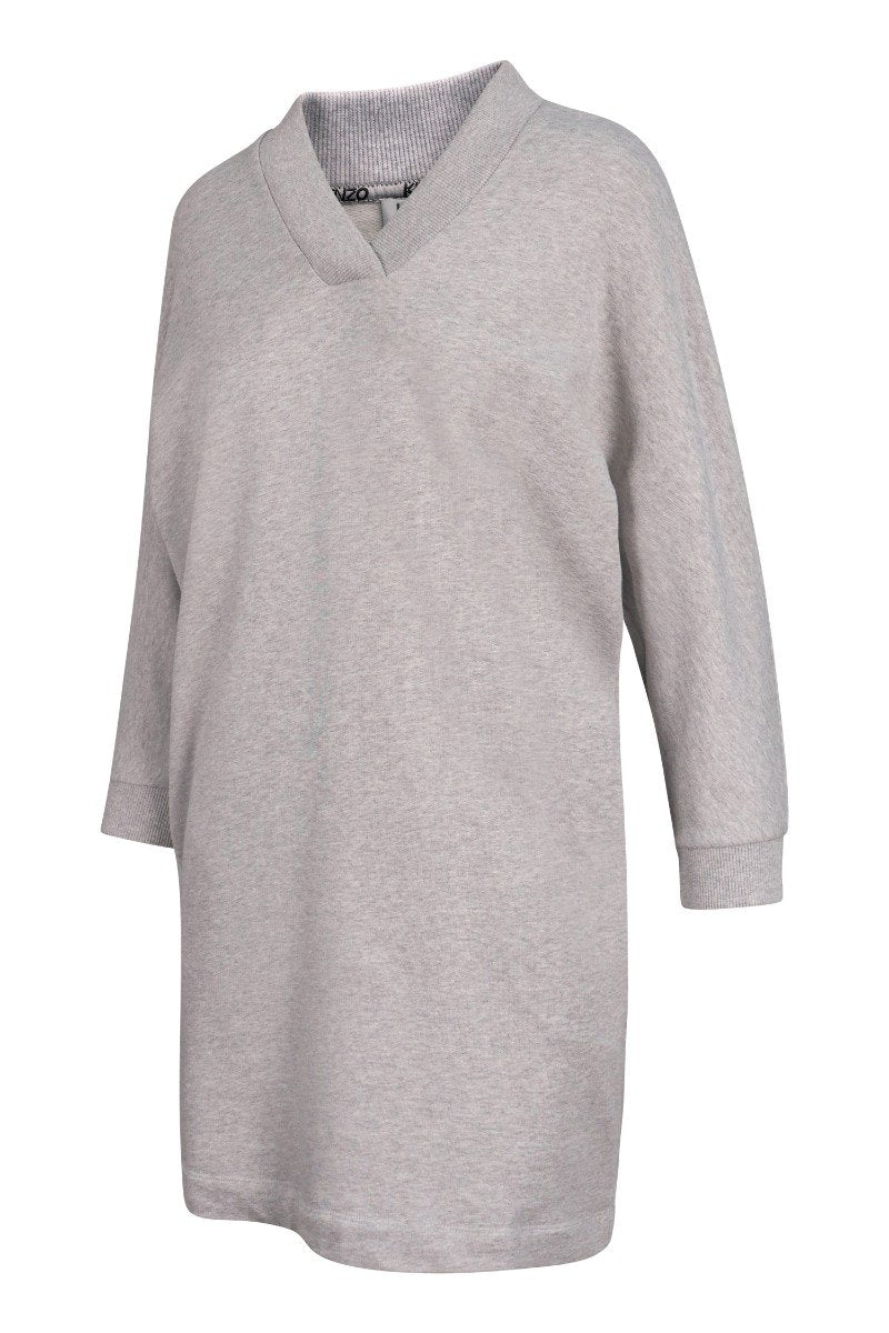 Kenzo Paris Sweat Dress Women Fashion Long-Sleeve Cotton Casual Onepiece