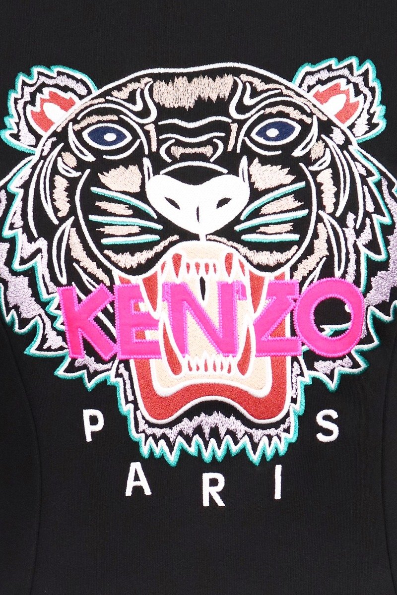 Tiger Sweat Dress Women Fashion Kenzo Paris Cotton Long Sleeve One Piece