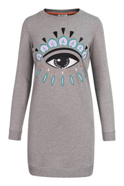 Eye Sweatshirt Dress Cotton Long Sleeves Kenzo Paris Fashion Sweater Basic Casual