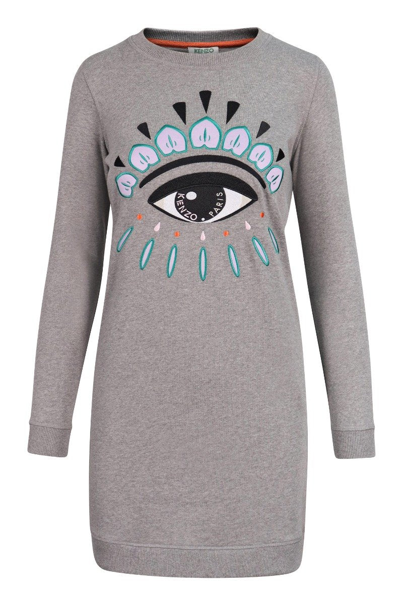 Eye Sweatshirt Dress Cotton Long Sleeves Kenzo Paris Fashion Sweater Basic Casual