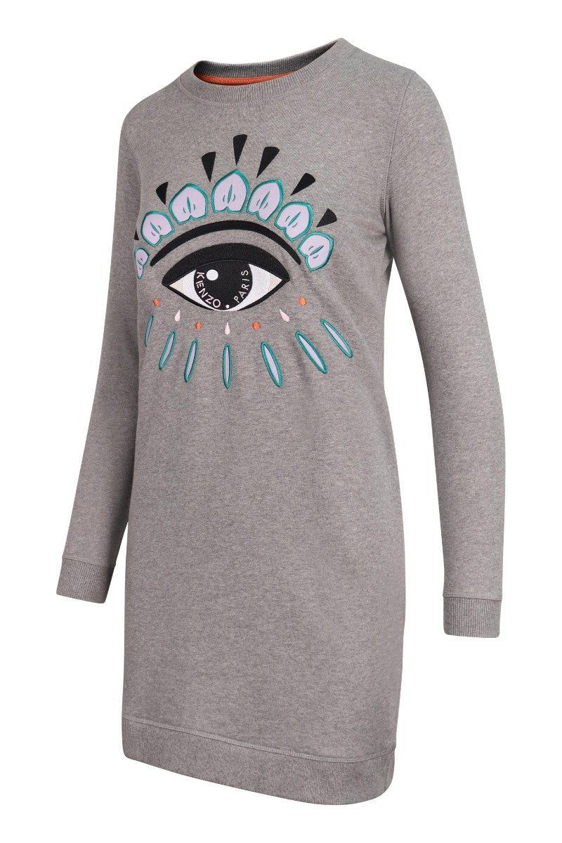 Eye Sweatshirt Dress Cotton Long Sleeves Kenzo Paris Fashion Sweater Basic Casual