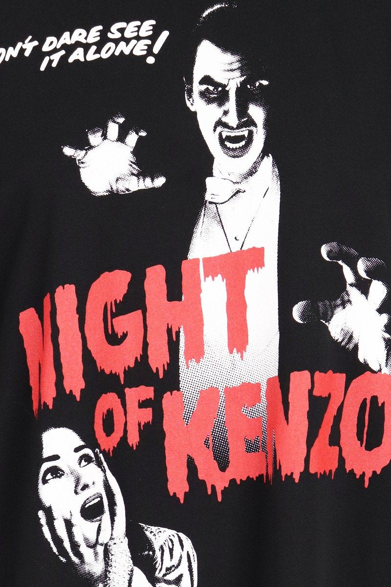 Night Of Kenzo T-Shirt Dress Women Fashion Cotton Dropped-Shoulder Onepiece Casual Chic