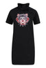 Tiger Ruffled Collar Dress Women Fashion Short Sleeve Onepiece Casual Cotton
