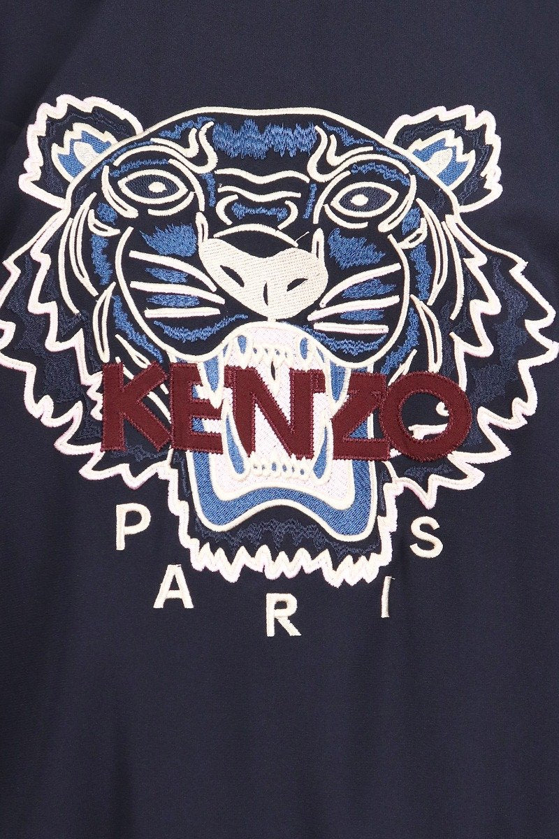 Tiger Crepe Top Women Fashion Kenzo Paris Triacetate Blend Long Sleeve Casual