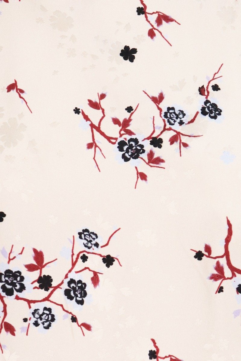 Cheongsam Flower Blouse Collar Long Sleeves Women Elegant Top Fashion