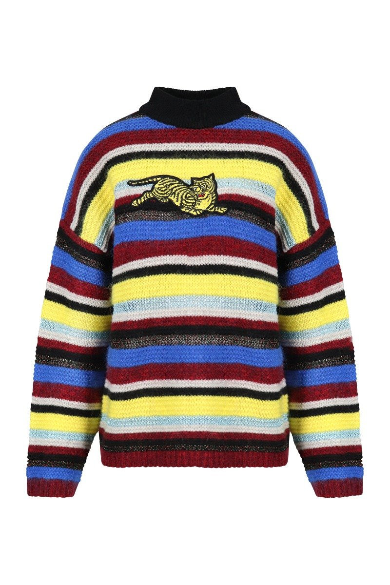 Wool blend sweater embroidery on front Kenzo 