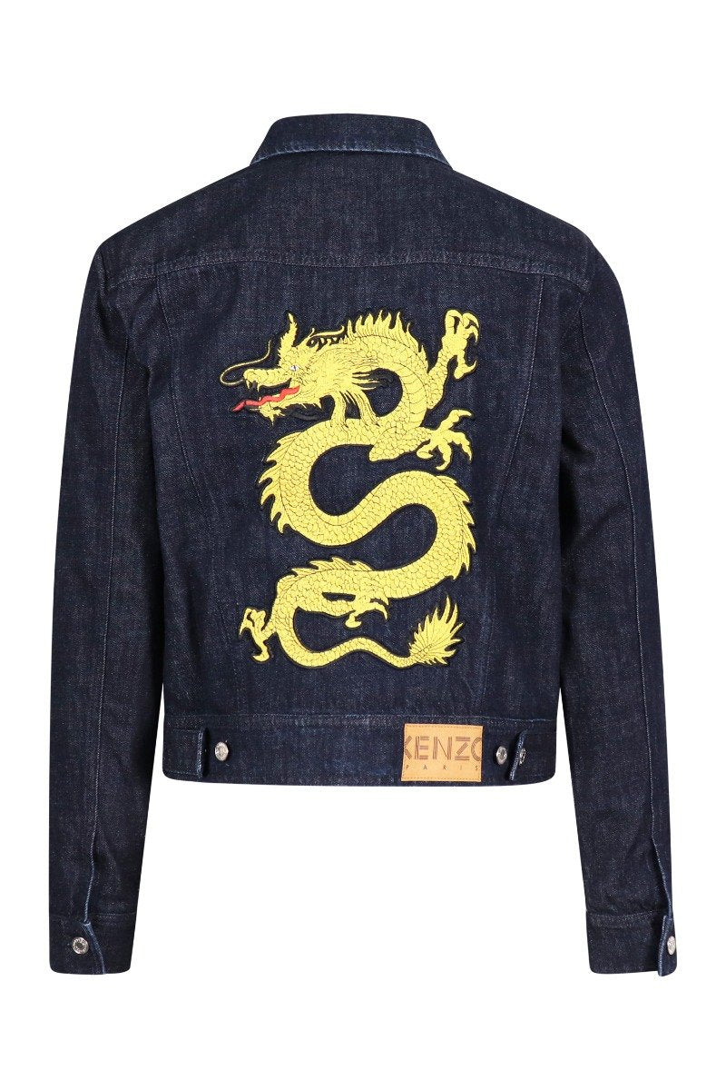 Dragon Denim Jacket Cotton Unisex Men Women Fashion