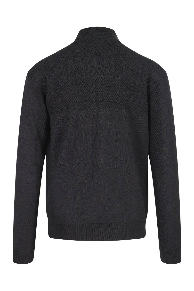 Kenzo Logo Zipped Cardigan Men Fashion Long-Sleeve Cotton-Blend Casual Trendy Outwear