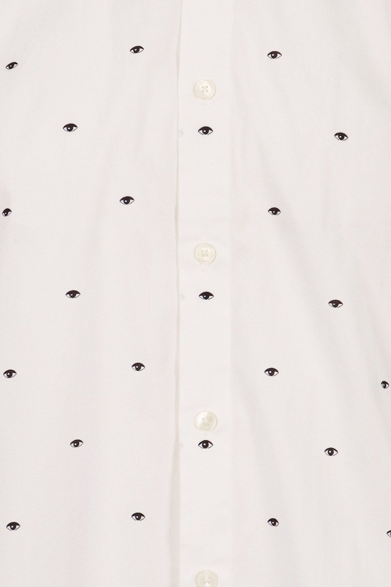 Multi Eye Shirt Men Fashion Kenzo Paris Cotton Long Sleeve Slim Fit Casual Formal