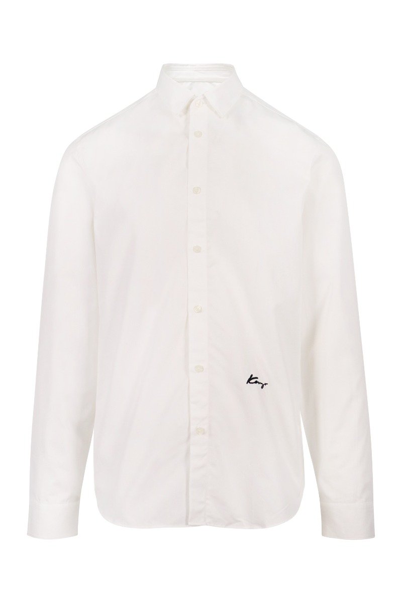 Kenzo Signature Shirt Men Fashion Long-Sleeve Cotton Casual Classic