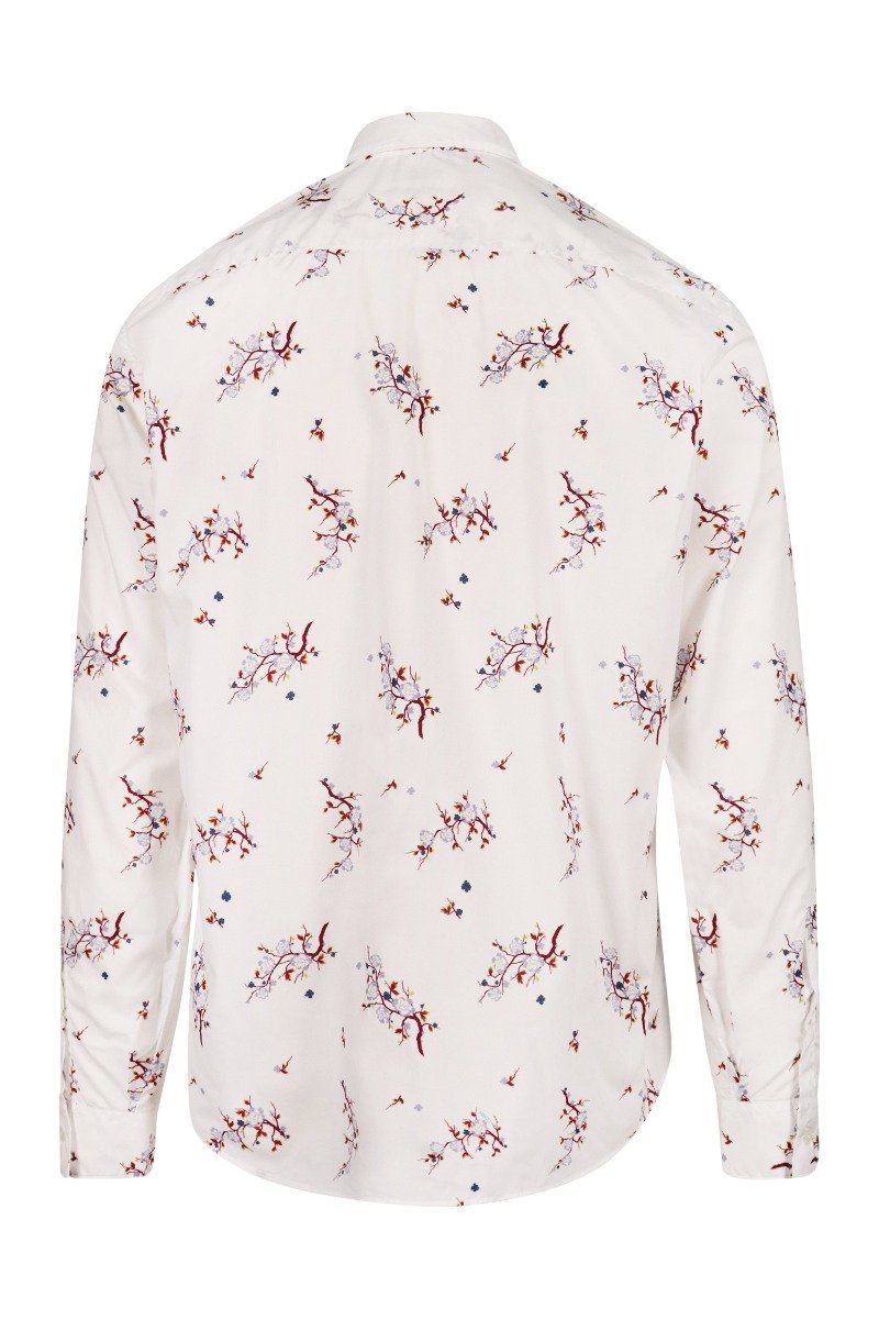 Cheongsam Flower Shirt Cotton Floral Casual Formal Unisex Men Women Collar