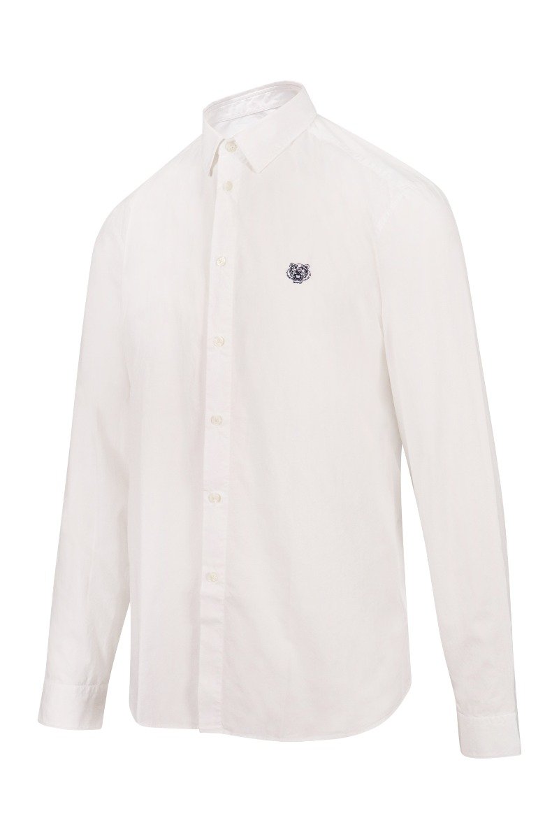 Tiger Shirt Men Fashion Kenzo Paris Cotton Long Sleeve Semi Formal Slim Fit