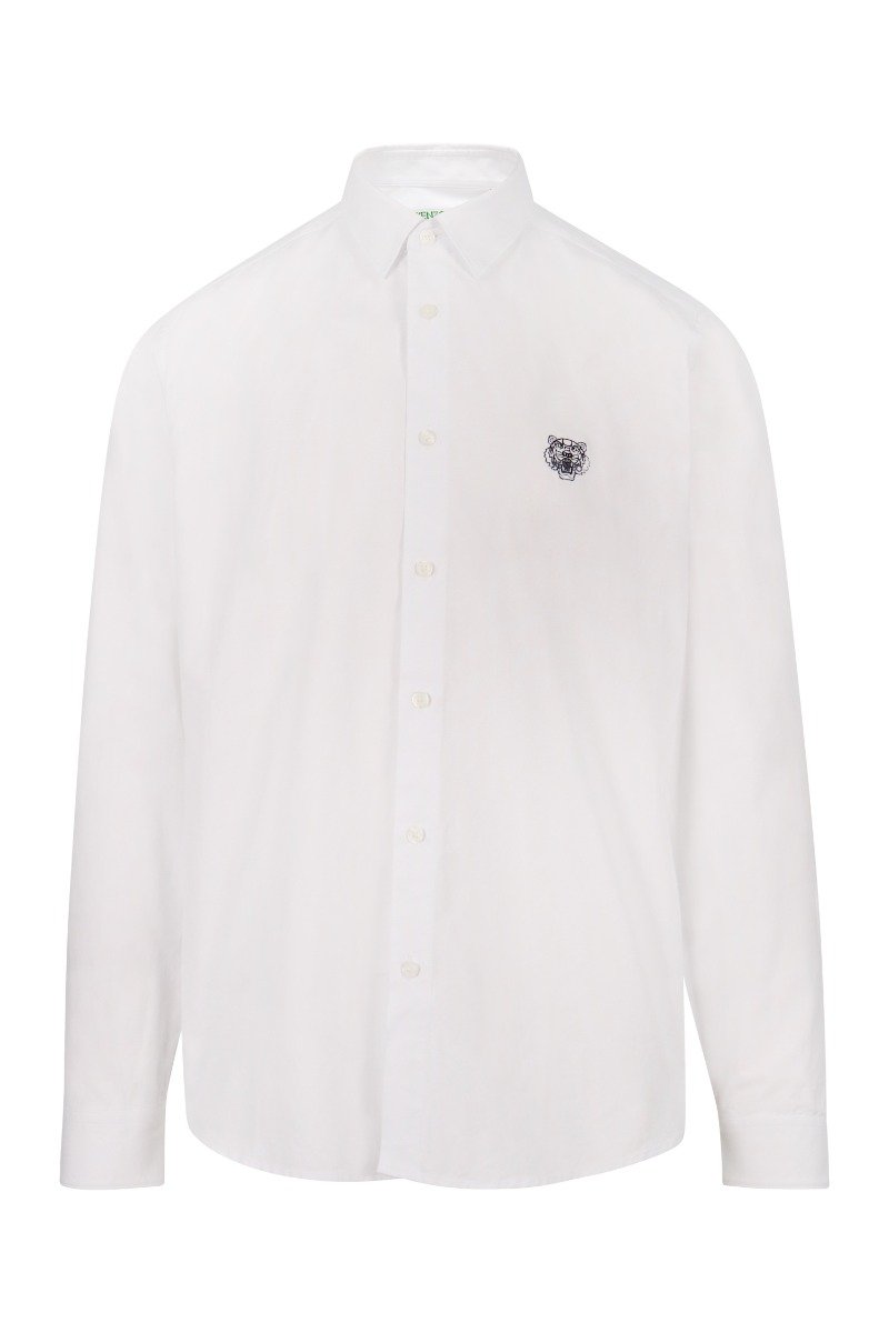 Tiger Shirt Men Fashion Kenzo Paris Cotton Long Sleeve Semi Formal Casual Slim Fit