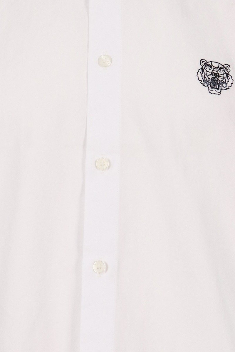 Tiger Shirt Men Fashion Kenzo Paris Cotton Long Sleeve Semi Formal Casual Slim Fit