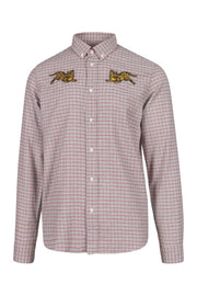 Jumping Tiger Check Shirt Kenzo Embroidered Long Sleeve