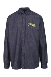 Jumping Tiger Denim Shirt Kenzo Embroidered Long Sleeve