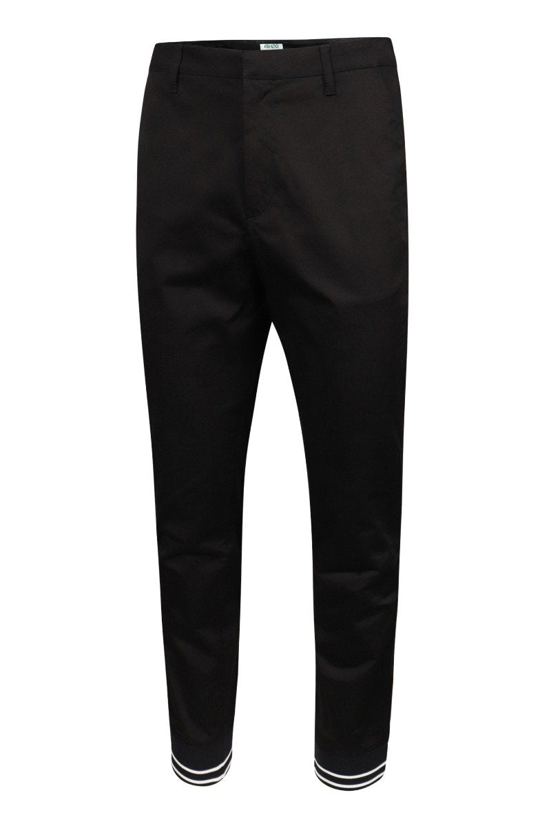 Strectch Cotton Chinos Men Fashion Kenzo Paris Fitted Long Pants Formal Casual