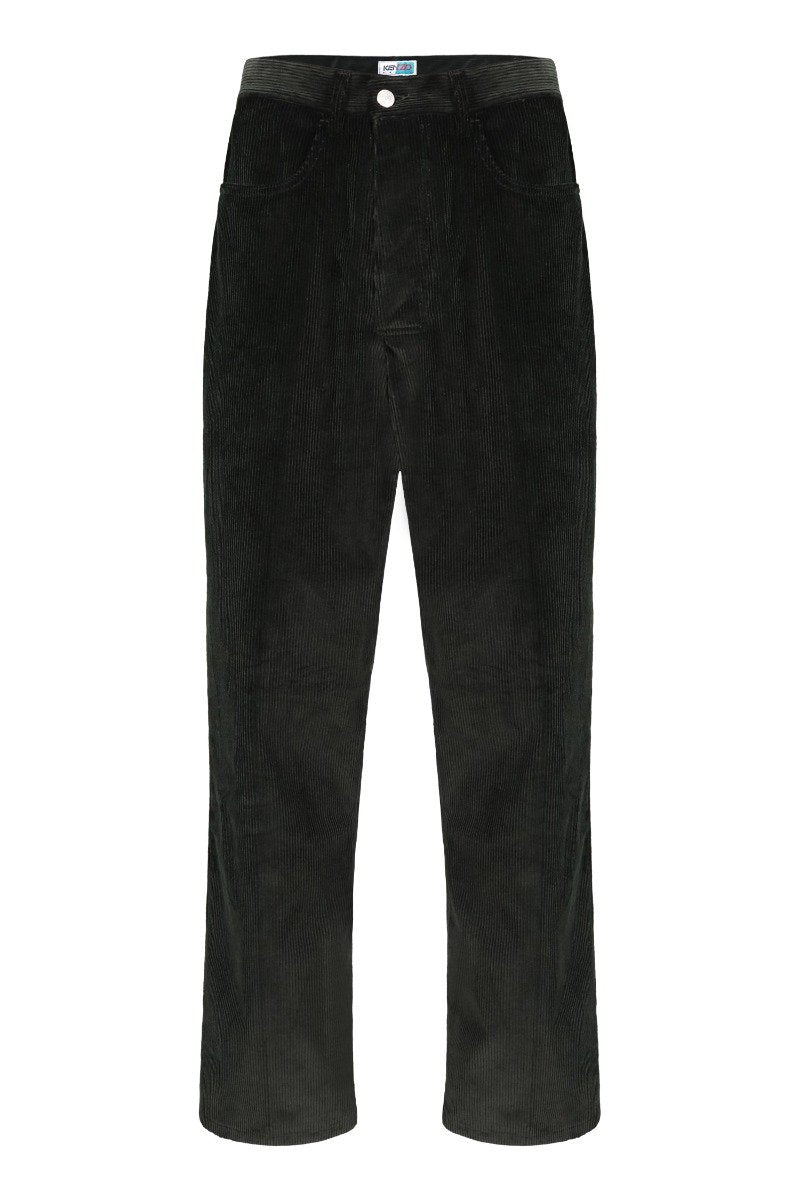 Straight-Cut Corduroy Trouser Men Fashion Kenzo Paris Cotton Long Pants 