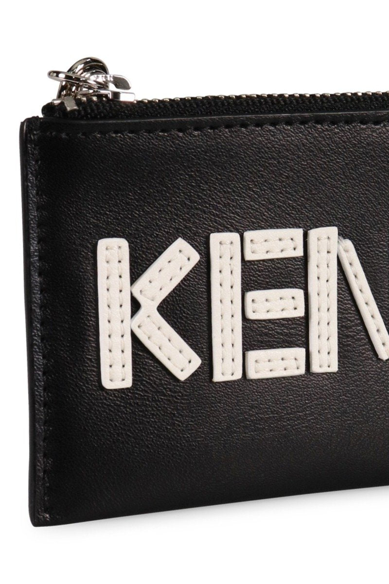 Kenzo Logo Card Holder Cute and Portable Leather Classic Big Wording