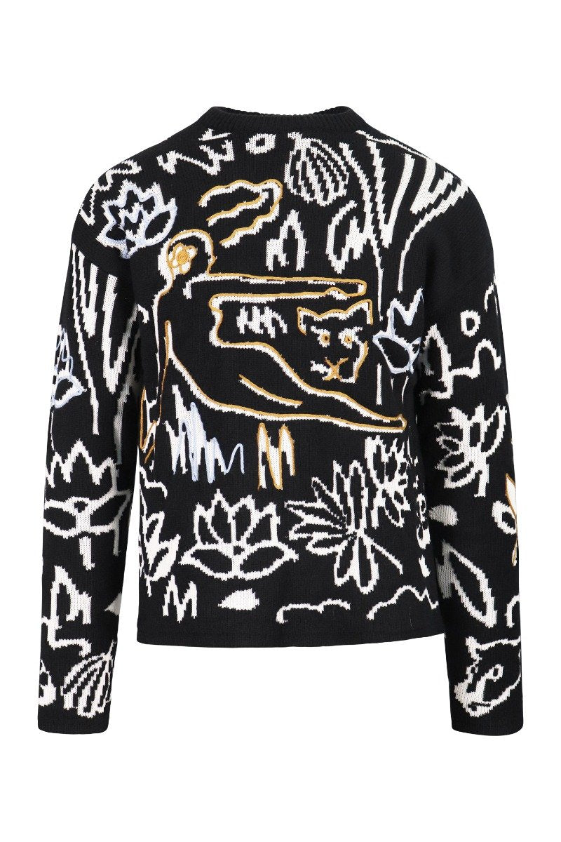 Sketch Sweater Men Fashion Kenzo Paris Wool-Blend Long Sleeve Stylish Designed