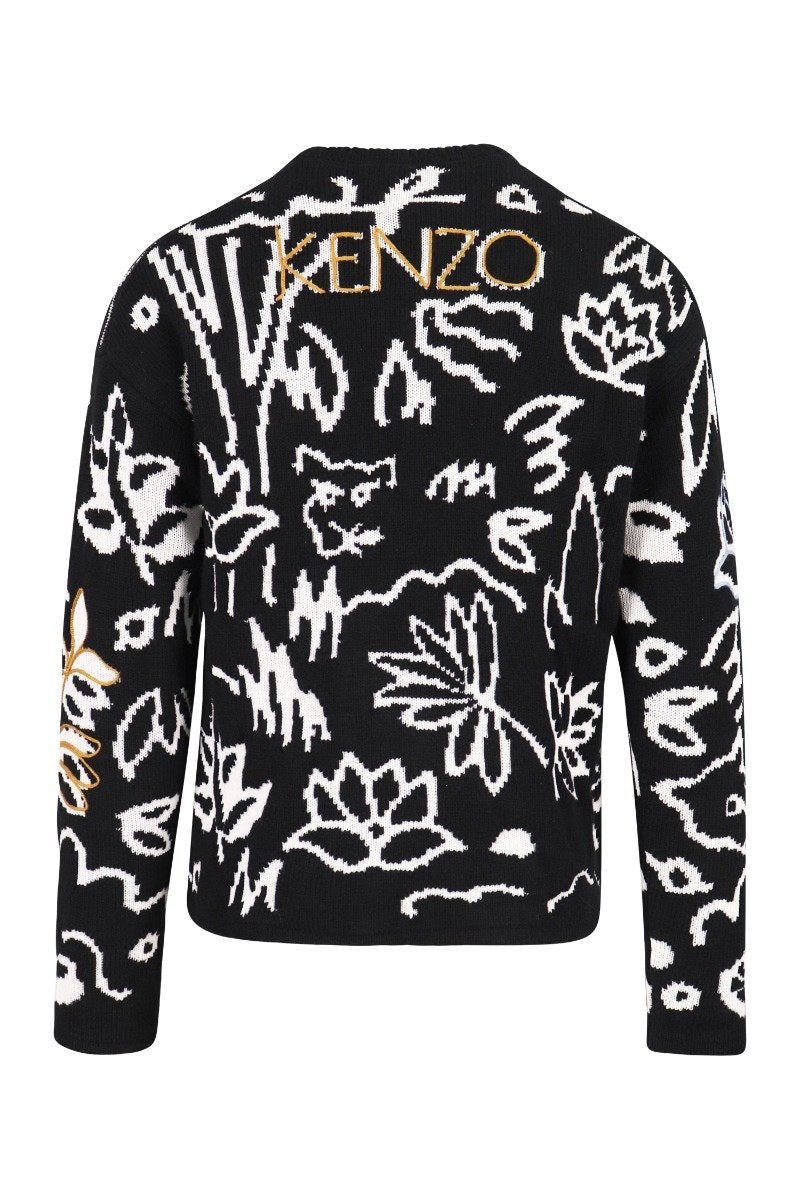 Sketch Sweater Men Fashion Kenzo Paris Wool-Blend Long Sleeve Stylish Designed
