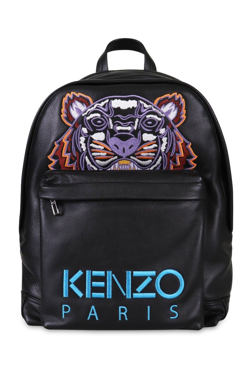 Tiger Leather Backpack Kenzo Paris Travel Fashion Bag 
