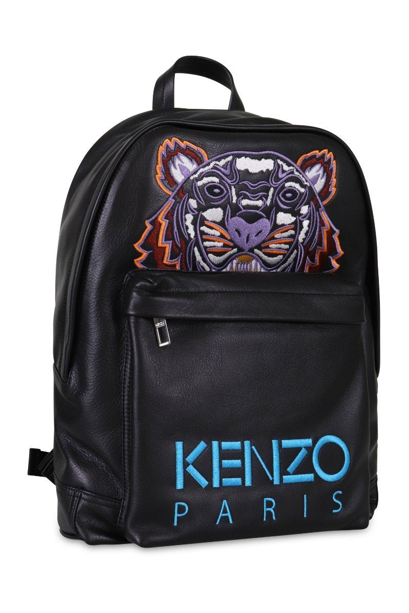 Tiger Leather Backpack Kenzo Paris Travel Fashion Bag 