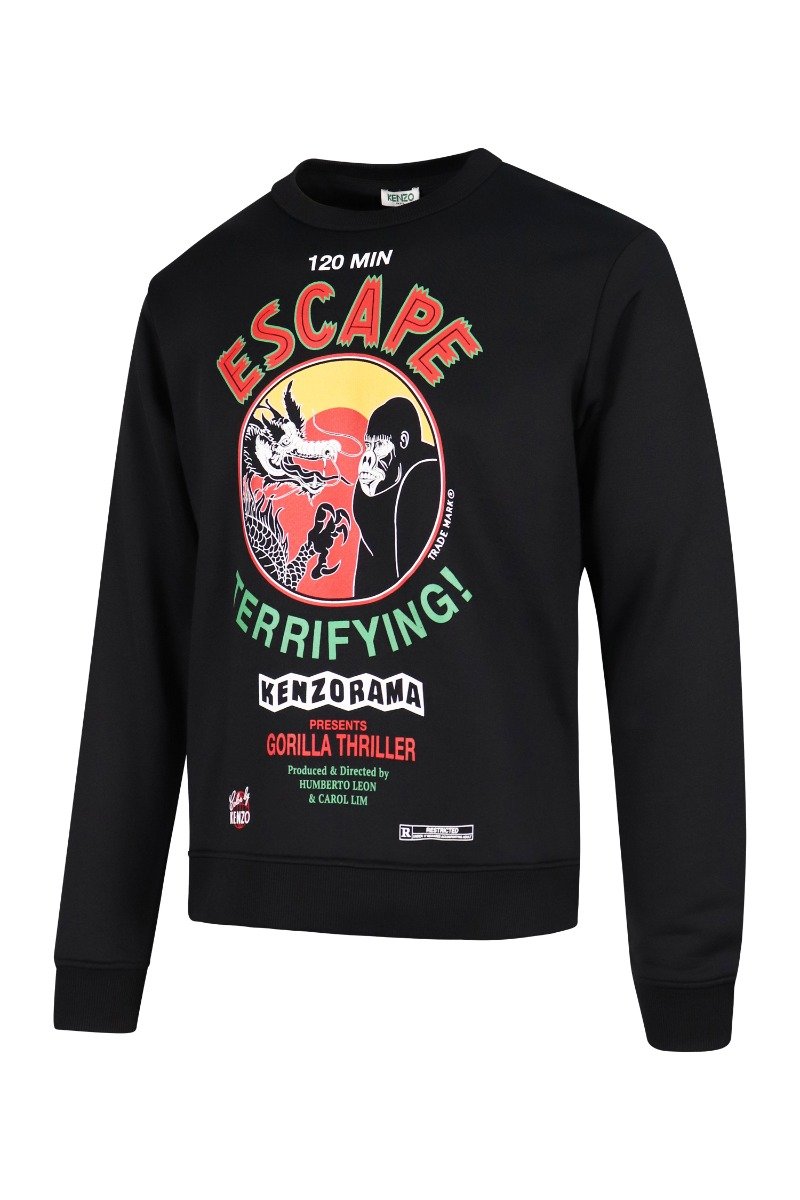Movie Poster Sweatshirt Men Fashion Kenzo Paris Cotton-Blend Long-Sleeve Casual Trendy