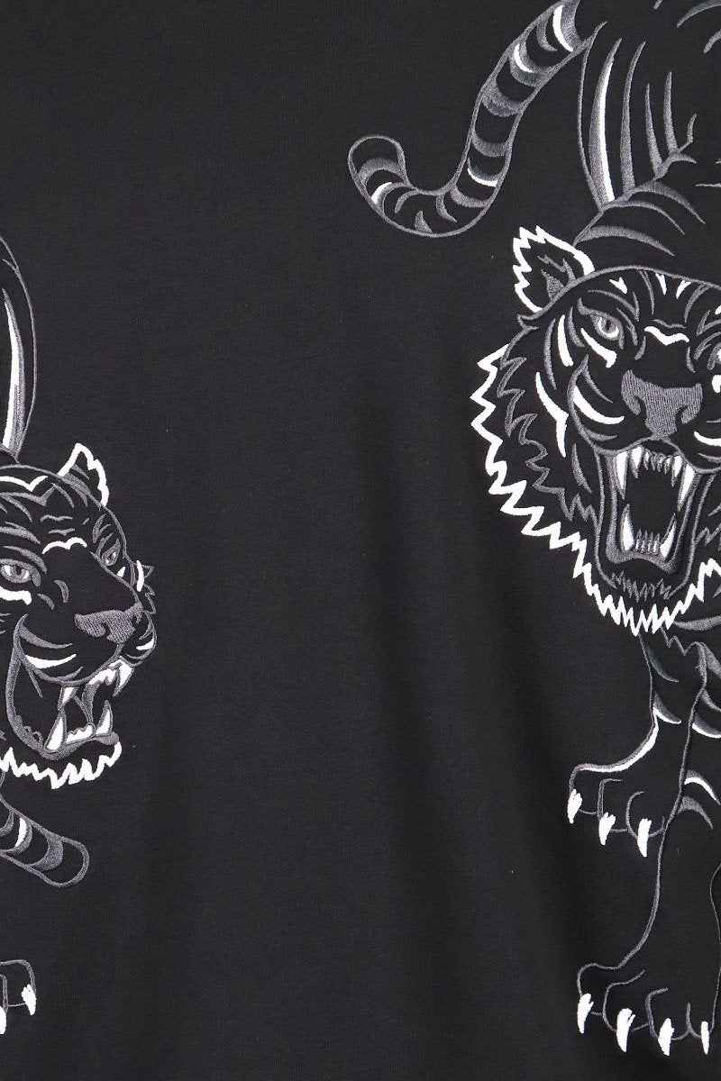 Double Tiger Sweatshirt Crew Neck Embroidery Long Sleeves Unisex Men Women