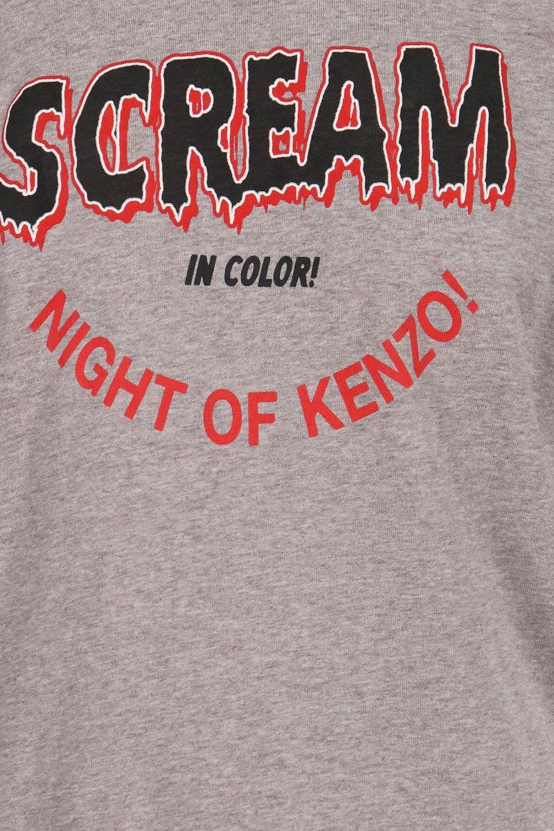 Scream T-Shirt Men Fashion Kenzo Paris Cotton Short-Sleeve Top Casual
