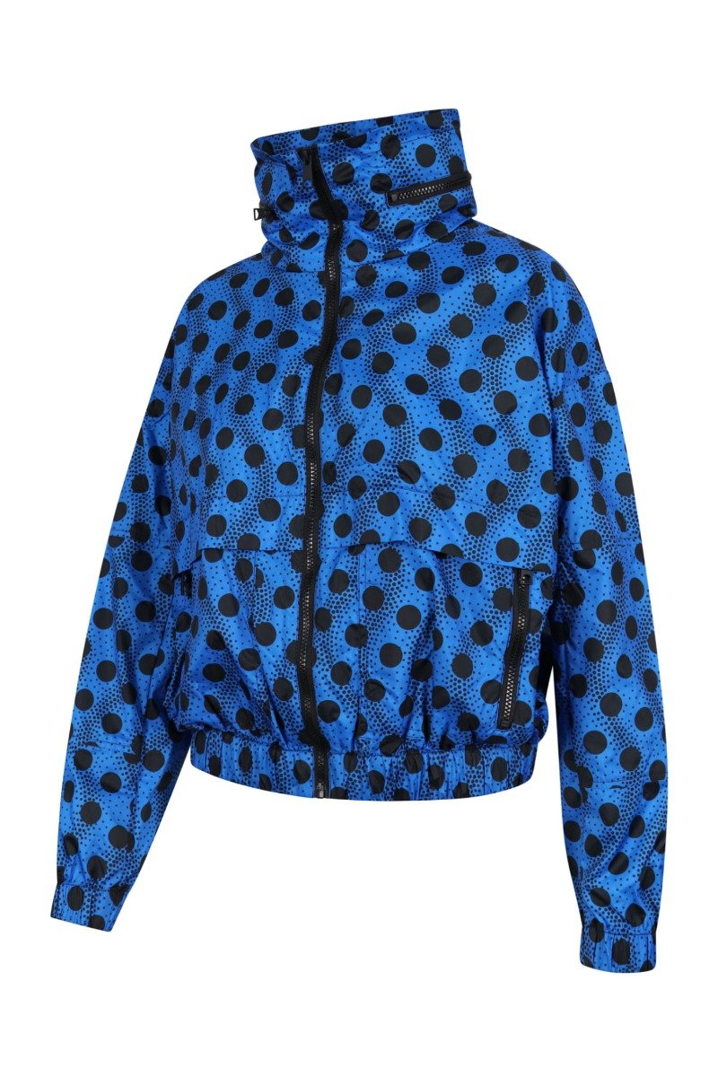 Wavy Dots Jacket Kenzo Paris Polyester Raised Collar Zip Trendy Hipster