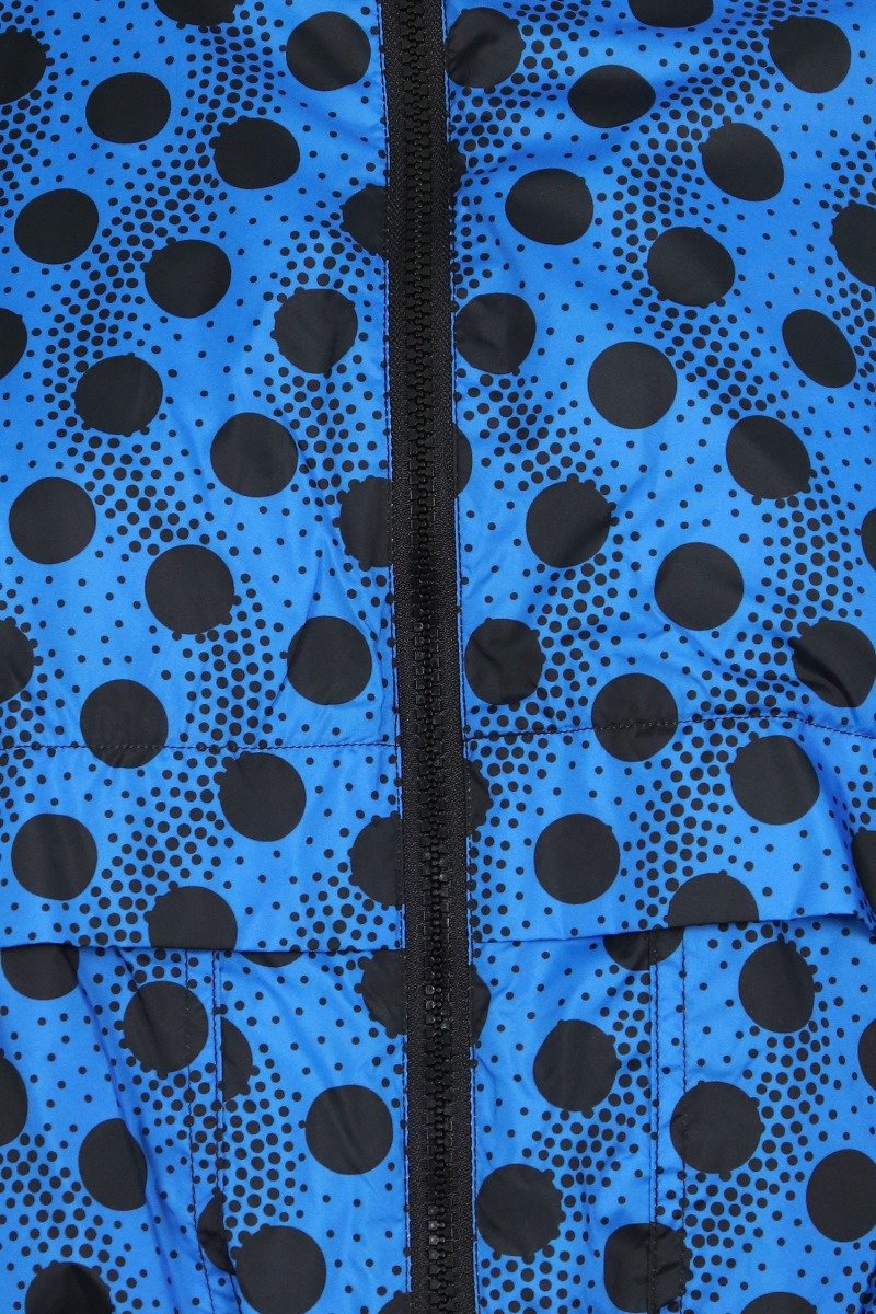 Wavy Dots Jacket Kenzo Paris Polyester Raised Collar Hood Zip Trendy Hipster
