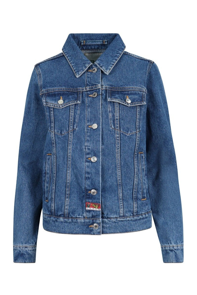 Jumping Tiger Jacket Kenzo Embroidered Denim Button