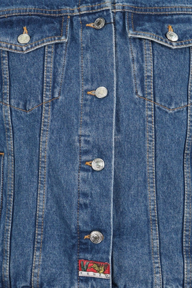 Jumping Tiger Jacket Kenzo Embroidered Denim Button