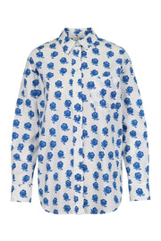 Roses Shirt Men Fashion Kenzo Paris Long-Sleeve Cotton Semi-Formal Top Design