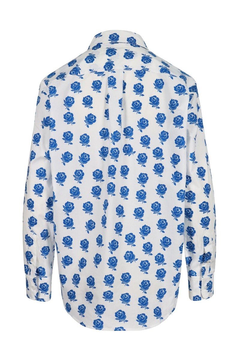 Roses Shirt Men Fashion Kenzo Paris Long-Sleeve Cotton Semi-Formal Top Design