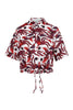 Flying Phoenix Cropped Shirt Kenzo Paris Collar Shirt Fashion Casual 