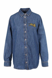 Jumping Tiger Denim Shirt Kenzo Embroidered Long Sleeve